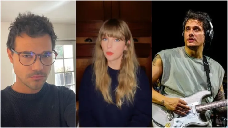 Taylor Lautner (Reprodução/Instagram/@taylorlautner) Taylor Swift (Reprodução/Instagram/@taylorswift) John Mayer (Reprodução/Instagram/@johmayer)
