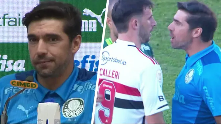 Foto: Reprodução/TV Palmeiras e Premiere - Abel Ferreira explicou embate com Calleri em São Paulo x Palmeiras
