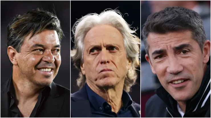 Fotos: Marcelo Endelli/Fran Santiago/Marc Atkins/Getty Images - Gallardo, Jorge Jesus e Bruno Lage
