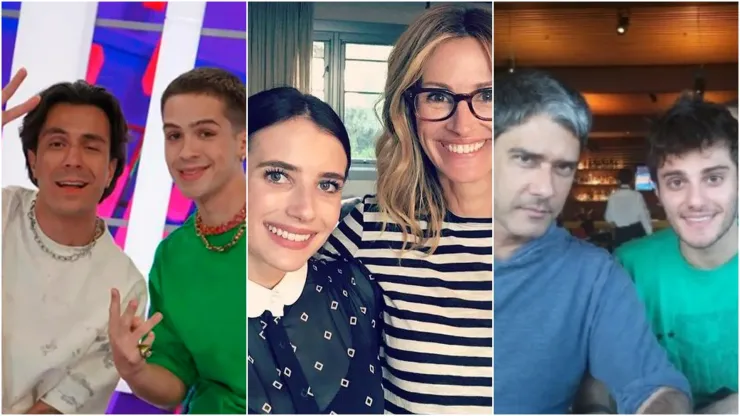 João Guilherme e Pelu (Reprodução/TV Globo) Julia e Emma Roberts (Reprodução/Instagram/@juliaroberts) William Bonner e Hugo Bonemer (Reprodução/Instagram/@hugobonemer)
