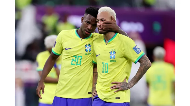 Michael Steele/Getty Images. Multa rescisória de Vini Jr. ultrapassa fortuna de Neymar
