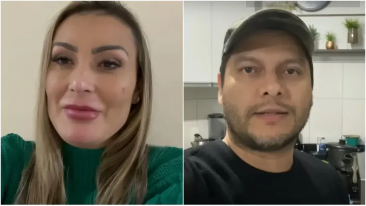 Imagens 1 - Reprodução: Youtube/Andressa Urach | Imagem 2 - Reprodução: Youtube/Thiago Lopes
