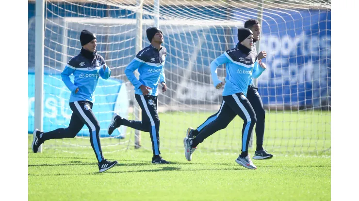 Reservas do Grêmio fazem treinos leve de corrida no CT Luiz Carvalho.<br />
Foto: Flickr oficial Grêmio/LUCAS UEBEL
