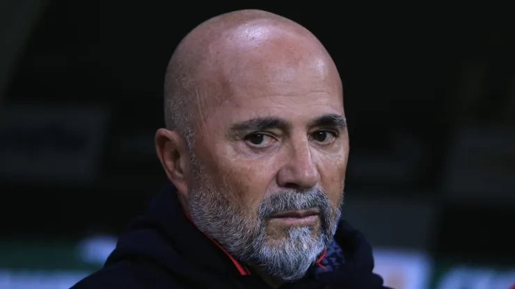 SP - SAO PAULO - 08/07/2023 - BRASILEIRO A 2023, PALMEIRAS X FLAMENGO - Jorge Sampaoli tecnico do Flamengo durante partida contra o Palmeiras no estadio Arena Allianz Parque pelo campeonato Brasileiro A 2023. Foto: Ettore Chiereguini/AGIF
