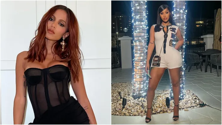 Foto 1: Reprodução/Instagram de Anitta | Foto 2: Reprodução/Instagram de Cardi B
