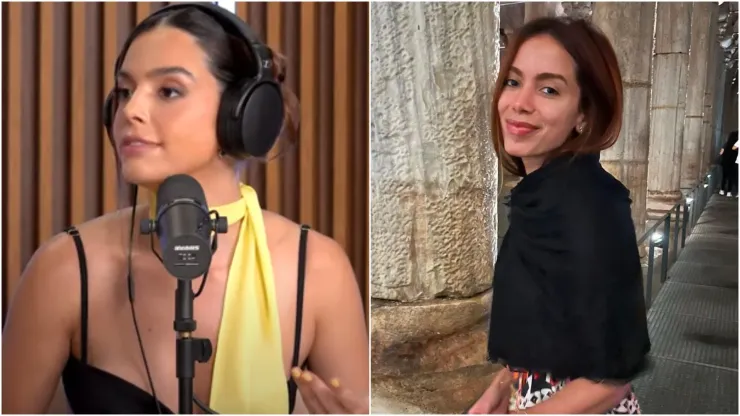 Foto 1: Reprodução/Youtube (canal podcast Quem Pode, Pod) | Foto 2: Reprodução/Instagram de Anitta
