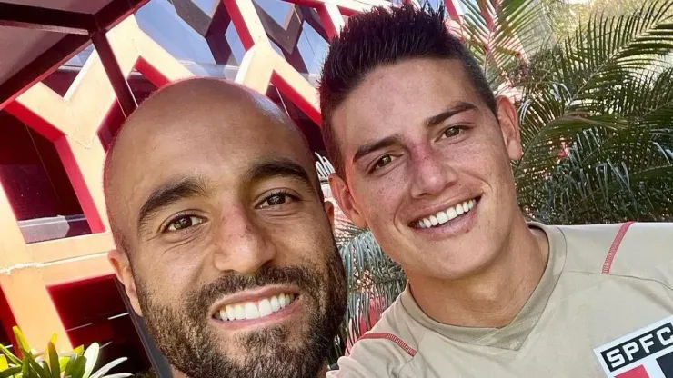 Foto: Reprodução SPFC/Twitter - Lucas e James
