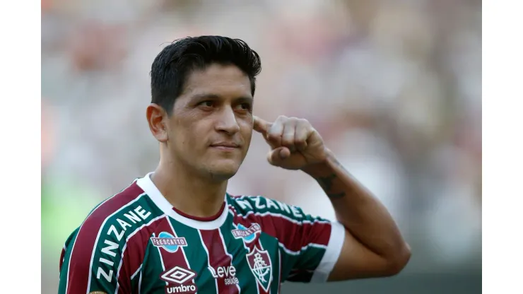 RIO DE JANEIRO, BRAZIL - JUNE 4: German Cano of Fluminense gestures during the match between Fluminense and Red Bull Bragantino as part of Brasileirao 2023 at Maracana Stadium on June 4, 2023 in Rio de Janeiro, Brazil. (Photo by Wagner Meier/Getty Images)
