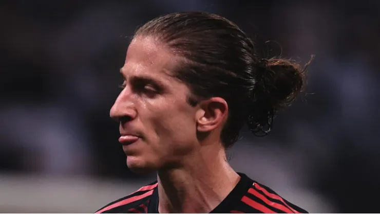 SP - Sao Paulo - 12/10/2022 - COPA DO BRASIL 2022 FINAL, CORINTHIANS X FLAMENGO - Filipe Luis jogador do Flamengo durante partida contra o Corinthians no estadio Arena Corinthians pelo campeonato Copa do Brasil 2022. Foto: Ettore Chiereguini/AGIF
