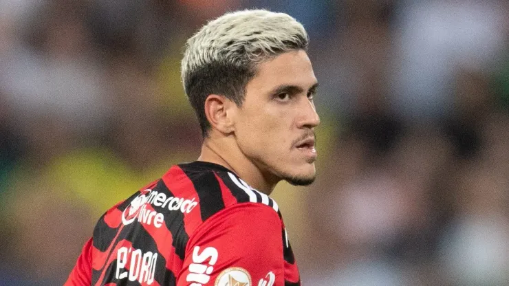 MT - CUIABA - 06/08/2023 - BRASILEIRO A 2023, CUIABA X FLAMENGO - Pedro jogador do Flamengo durante partida contra o Cuiaba no estadio Arena Pantanal pelo campeonato Brasileiro A 2023. Foto: Gil Gomes/AGIF
