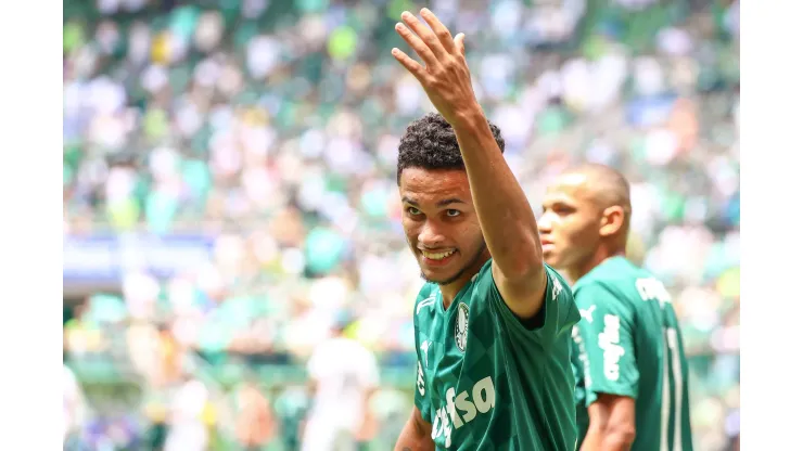 SP - Sao Paulo - 25/01/2022 - COPA SAO PAULO 2022, PALMEIRAS X SANTOS - Gabriel Silva jogador do Palmeiras comemora seu gol durante partida contra o Santos no estadio Arena Allianz Parque pelo campeonato Copa Sao Paulo 2022. Foto: Marcello Zambrana/AGIF
