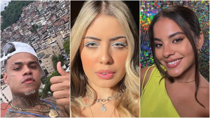 Foto 1: Instagram oficial de MC Cabelinho. Foto 2: Instagram oficial de Duda Mehdef. Foto 3: Instagram oficial de Bella Campos.
