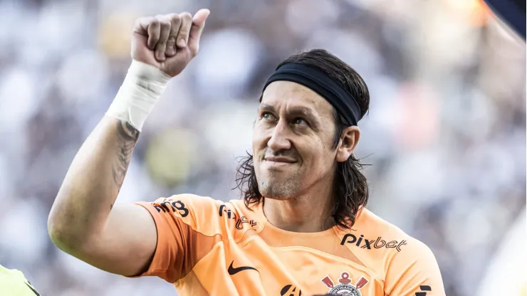 Foto: Abner Dourado/AGIF - Cassio jogador do Corinthians durante partida contra o Sao Paulo no estadio Arena Corinthians pelo campeonato BRASILEIRO A 2023. 
