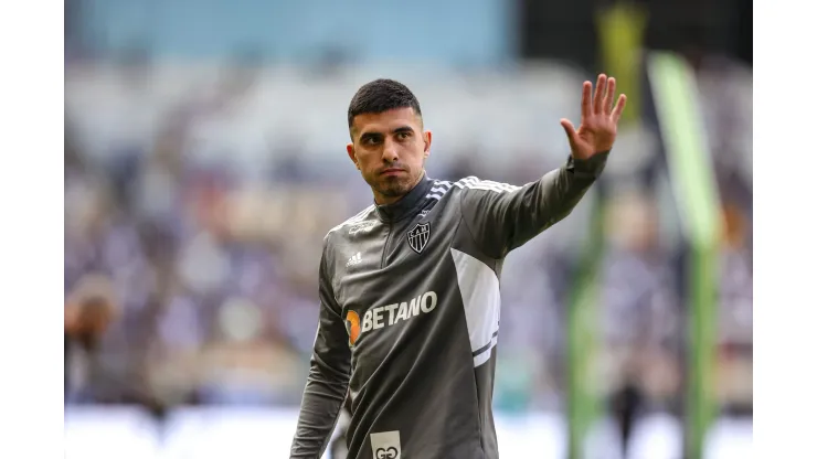 MG - BELO HORIZONTE - 02/07/2023 - BRASILEIRO A 2023, ATLETICO-MG X AMERICA-MG - Battaglia jogador do Atletico-MG durante aquecimento antes da partida contra o America-MG no estadio Mineirao pelo campeonato Brasileiro A 2023. Foto: Gilson Lobo/AGIF
