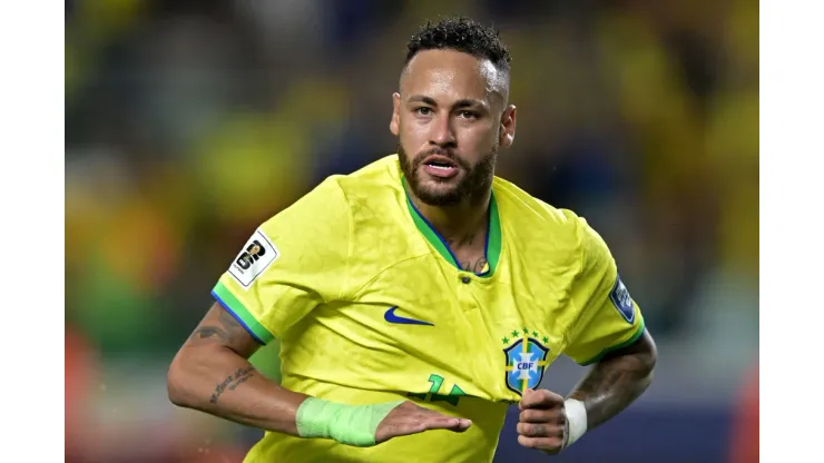 BELEM, BRAZIL - SEPTEMBER 08: Neymar Jr. of Brazil celebrates after scoring the fourth goal of his team during a FIFA World Cup 2026 Qualifier match between Brazil and Bolivia at Mangueirao on September 08, 2023 in Belem, Brazil. (Photo by Pedro Vilela/Getty Images)
