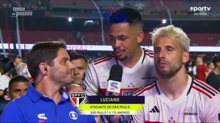 Foto: Reprodução SporTV/Internet - Felipe Diniz, Luciano e Calleri
