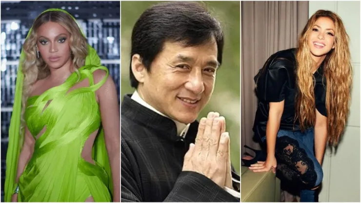 (Reprodução/Instagram/@beyonce) (Reprodução/Instagram/@jackiechan) (Reprodução/Instagram/@shakira)
