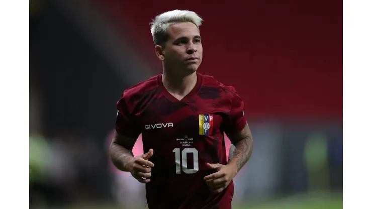 BRASILIA, BRAZIL - JUNE 27:  Yeferson Soteldo of Venezuela looks on during a Group B Match between Venezuela and Peru as part of Copa America Brazil 2021 at Mane Garrincha Stadium on June 27, 2021 in Brasilia, Brazil. (Photo by Buda Mendes/Getty Images)
