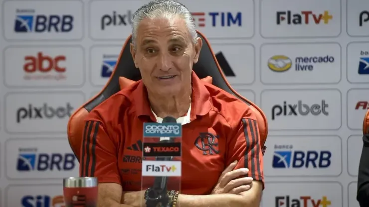 Téncico Tite em apresentação no Flamengo. Foto: Marcelo Cortes | Flamengo
