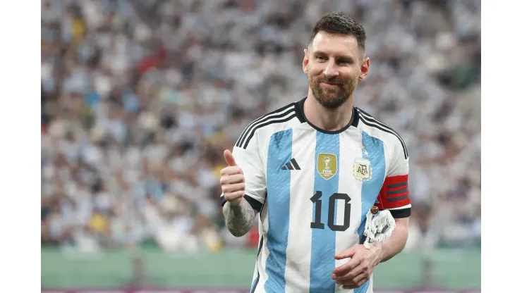 BEIJING, CHINA - JUNE 15: Lionel Messi of Argentina reacts during the international friendly match between Argentina and Australia at Workers Stadium on June 15, 2023 in Beijing, China. (Photo by Lintao Zhang/Getty Images)
