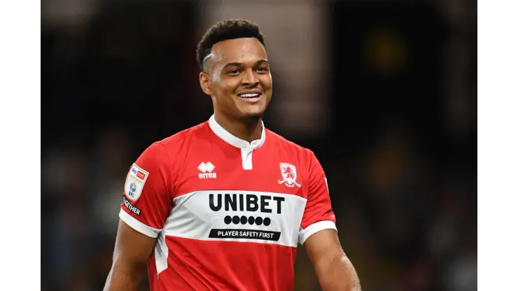 WATFORD, ENGLAND - AUGUST 30: Rodrigo Muniz of Middlesbrough reacts during the Sky Bet Championship match between Watford and Middlesbrough at Vicarage Road on August 30, 2022 in Watford, England. (Photo by Alex Burstow/Getty Images)
