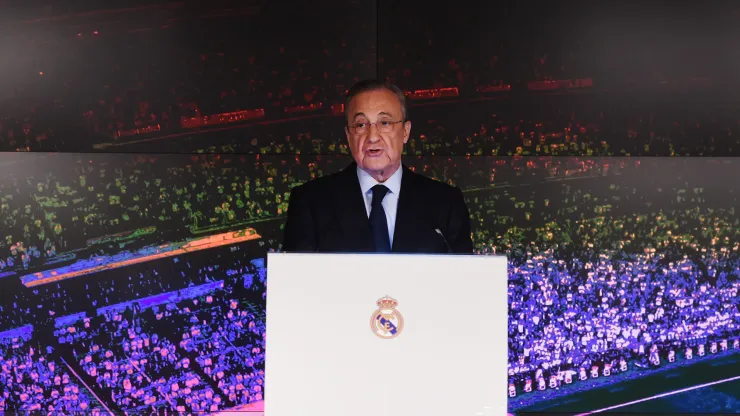 Presidente do Real Madrid, Florentino Pérez discursa no clube. Denis Doyle/Getty Images
