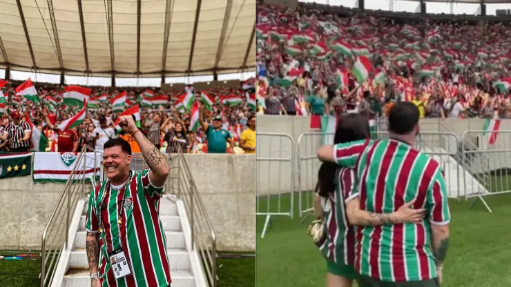 Ferrugem canta na final da Libertadores e recebe carinho da esposa. Foto: Reprodução/Instagram - Ferrugem
