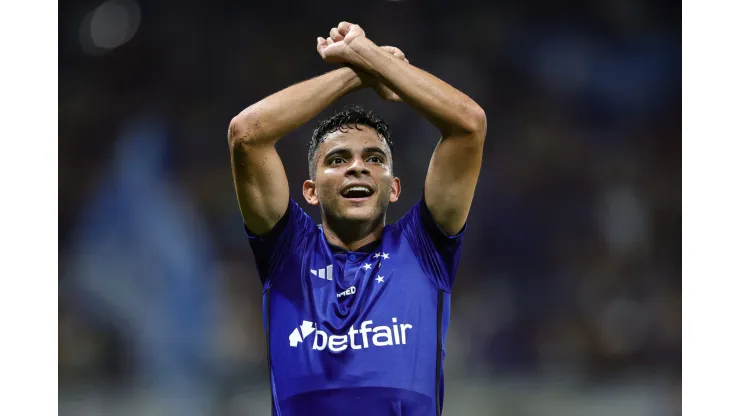 Bruno Rodrigues jogador do Cruzeiro comemora seu gol durante partida contra o Bahia no Mineirão pelo campeonato Brasileiro A 2023. Foto: Gilson Lobo/AGIF
