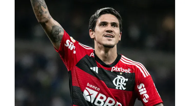 Pedro jogador do Flamengo comemora  gol durante partida contra pelo campeonato Brasileiro  Foto: Fernando Moreno/AGIF
