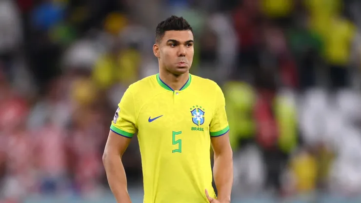 Casemiro, jogador da Seleção Brasileira, durante partida. Foto: Laurence Griffiths/Getty Images
