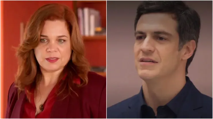 Helena surta com Jonas após descobrir relação de ex com Adriana. Reprodução: TV Globo.
