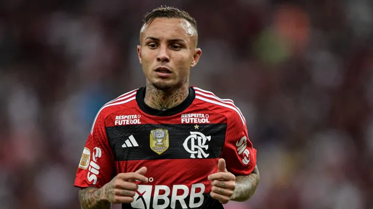 Cebolinha, do Flamengo, durante partida da equipe pelo Brasileirão. Foto: Thiago Ribeiro/AGIF
