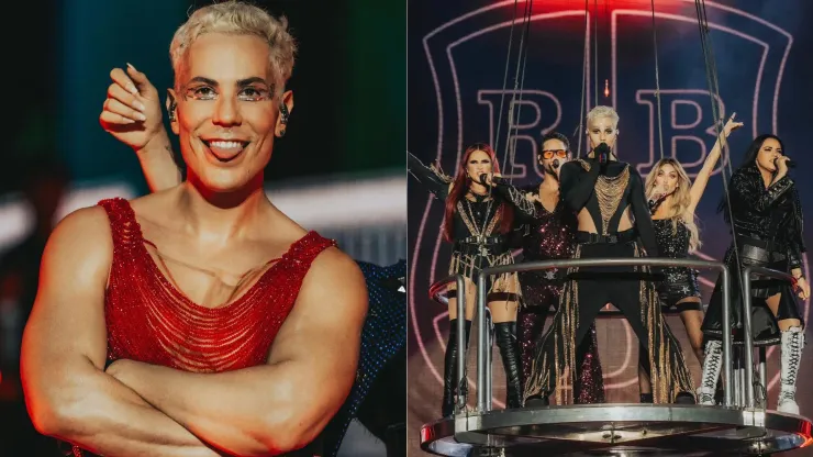 Christian Chávez canta sucesso de Joelma durante show do RBD. Foto: Reprodução/Instagram - Christian Chávez ( Imagem 1)/ Reprodução/Instagram - RBD (Imagem 2)
