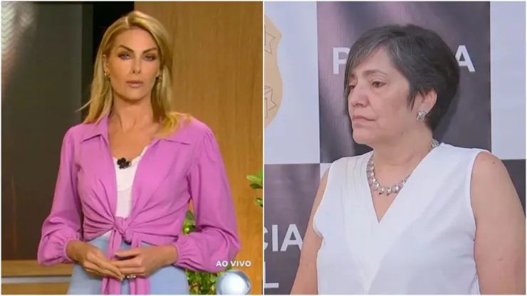 Ana Hickmann e a delegada Márcia Pereira Cruz - Fotos: Insagram Ana Hickmann e  Reprodução/TV Globo
