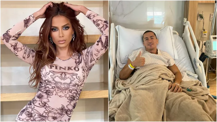 Anitta manda recado para o irmão após cirurgia -  foto 1: Instagram oficial de Anitta. Foto 2: Instagram oficial de Renan Machado.
