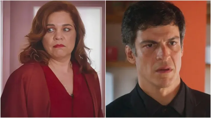 Jonas (direita) cai em armação de Helena (esquerda) - Fotos: Reprodução/Globo
