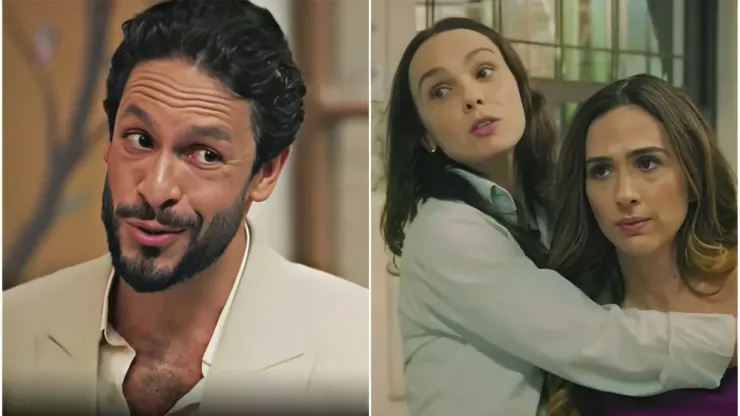 Luigi, Lucinda e Anely em Terra e Paixão - Reprodução/TV Globo
