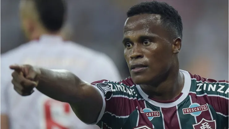 Jhon Arias jogador do Fluminense durante partida contra o Internacional no estadio Maracana pelo campeonato Libertadores 2023. Foto: Alexandre Loureiro/AGIF
