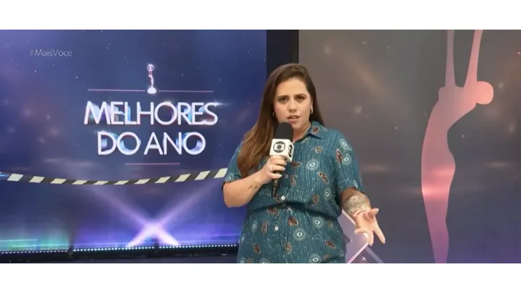 Tati Machado mostrando os bastidores do 'Melhor do Ano' da Globo. Reprodução/Globo
