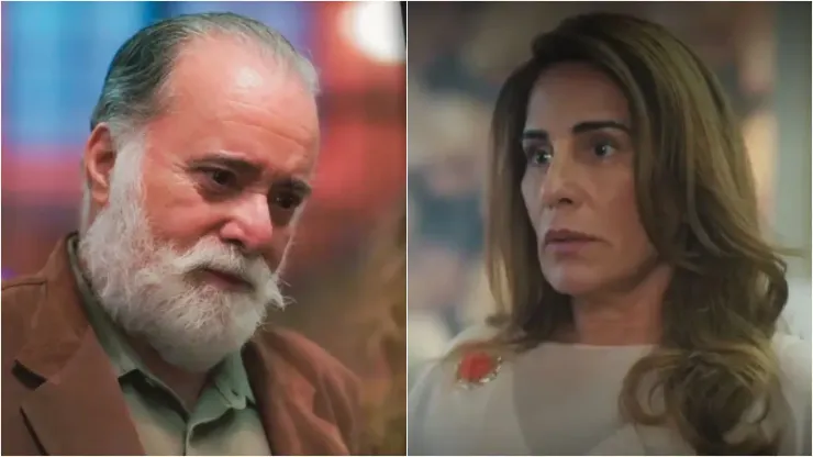 Antônio e Irene vão reatar o casamento em 'Terra e Paixão'. Fotos: Reprodução/Globo
