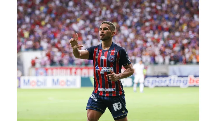 Marco Antonio jogador do Bahia comemora seu gol durante partida contra o Londrina no estadio Arena Fonte Nova pelo campeonato Brasileiro B 2022. Foto: Renan Oliveira/AGIF
