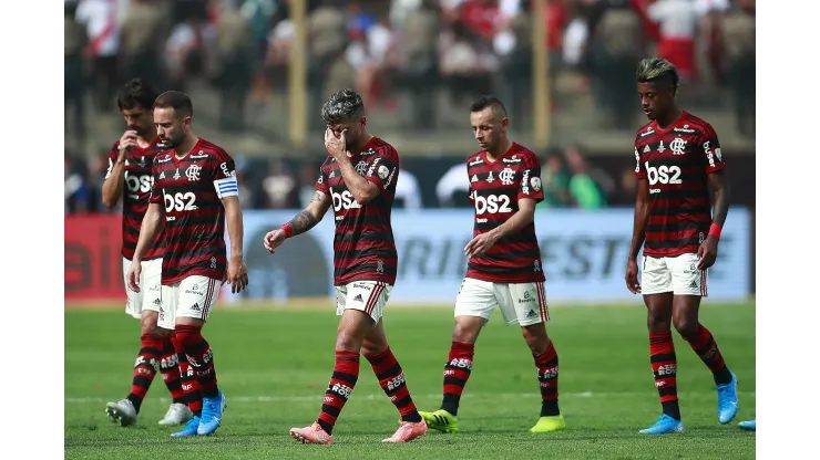 Jogadores do Flamengo na final da Libertadores de 2019. Foto: Daniel Apuy/Getty Images
