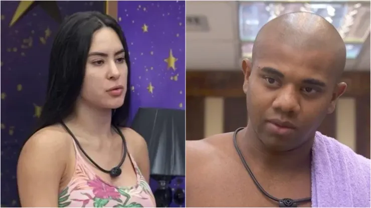 Isabelle e Davi discutindo no BBB 24 - Fotos: Reprodução/TV Globo
