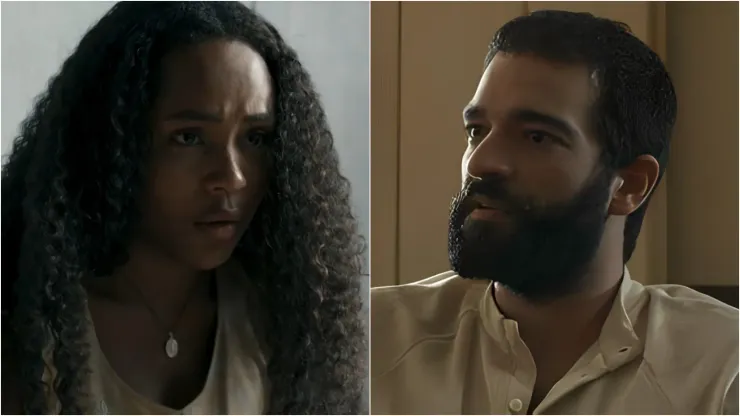 Santinha e José Inocêncio no remake de Renascer - Fotos: Reprodução/Rede Globo.
