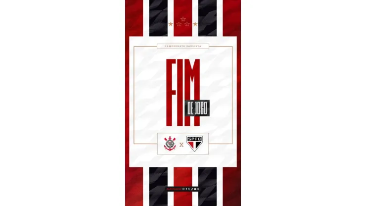 São Paulo vence o clássico. Foto/ reprodução: São Paulo FC