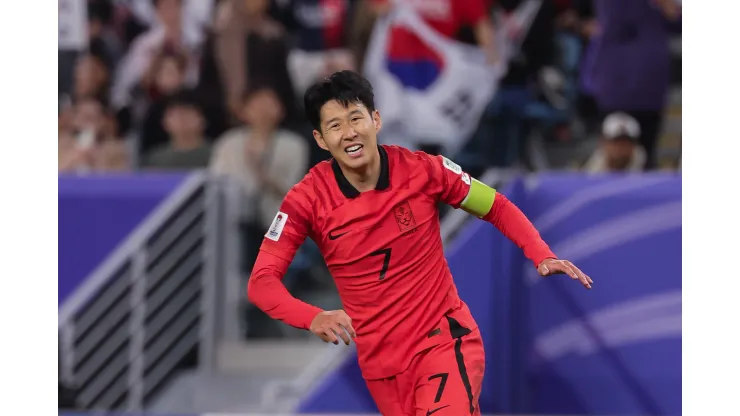 Heung-Min Son, da Coreia do Sul, em partida contra a Austrália, nas quartas de final da Copa da Ásia (Foto: Lintao Zhang/Getty Images)
