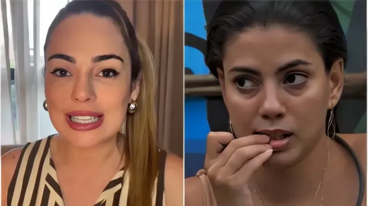 Fernanda cita Rachel Sheherazade no BBB 24 - Instagram/Rachel Sheherazade (foto 1) - Reprodução/TV Globo (foto 2)
