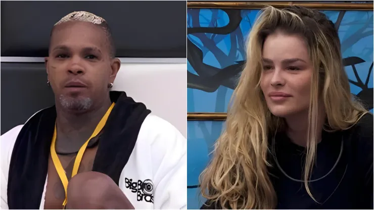 Rodriguinho e Yasmin Brunet no BBB 24 - Fotos: Reprodução/Rede Globo.
