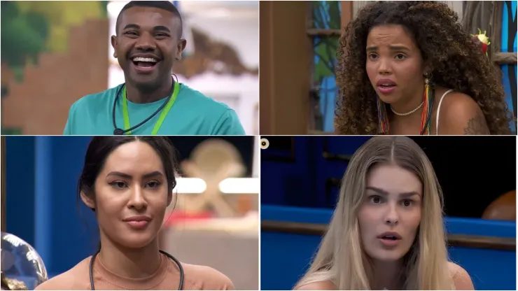 Davi, Pitel, Isabelle e Yasmin Brunet são alguns dos favoritos do BBB 24 - Fotos: Reprodução/Rede Globo
