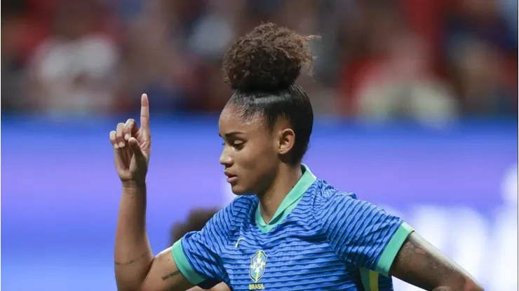 Tarciane comemorando o gol do Brasil contra o Canadá.
Foto: Lívia Villas Boas / CBF
